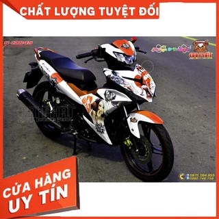 Tem Xe Exciter 150 Samurai Trắng Đỏ