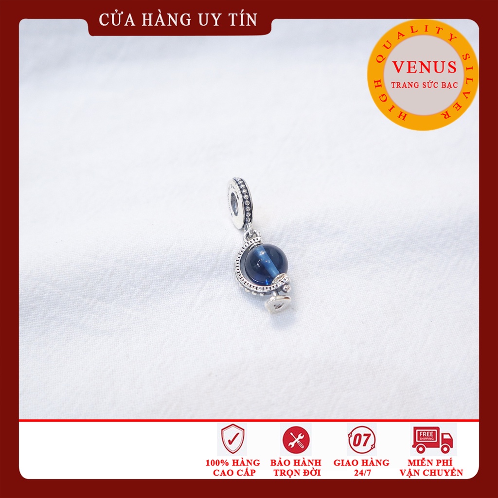 [Charm bạc 925 cao cấp] Charm bạc dạng treo hình quả địa cầu- Mã sản phẩm VENUSĐC