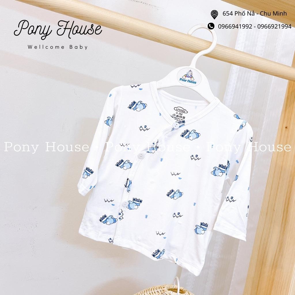 Áo Sơ Sinh Dài Tay Cài Lệch Chất Cotton Siêu Mềm, Mát Cho Bé Trai, Bé Gái Sơ Sinh