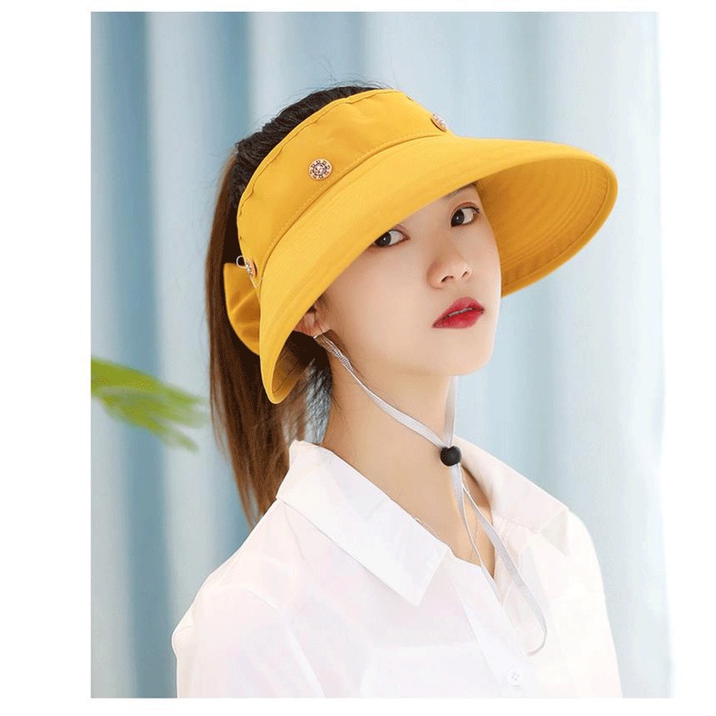 Nón Lưỡi Trai Rỗng Màu Sắc Tinh Khiết Chống Nắng Ngăn Chặn Bóng Rổ Hình Bướm