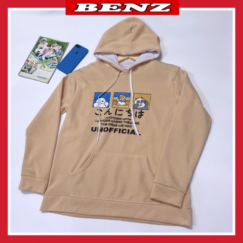 Áo nỉ hoodie nam nữ có mũ from rộng unisex chất nỉ ngoại hình in 3 chú gấu kute phong cách Hàn Quốc BZ 9991