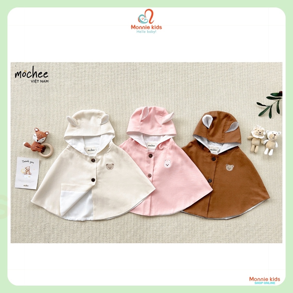 Áo choàng chống nắng cho bé Mochee, áo choàng poncho trẻ em co giãn 4 chiều - Monnie Kids