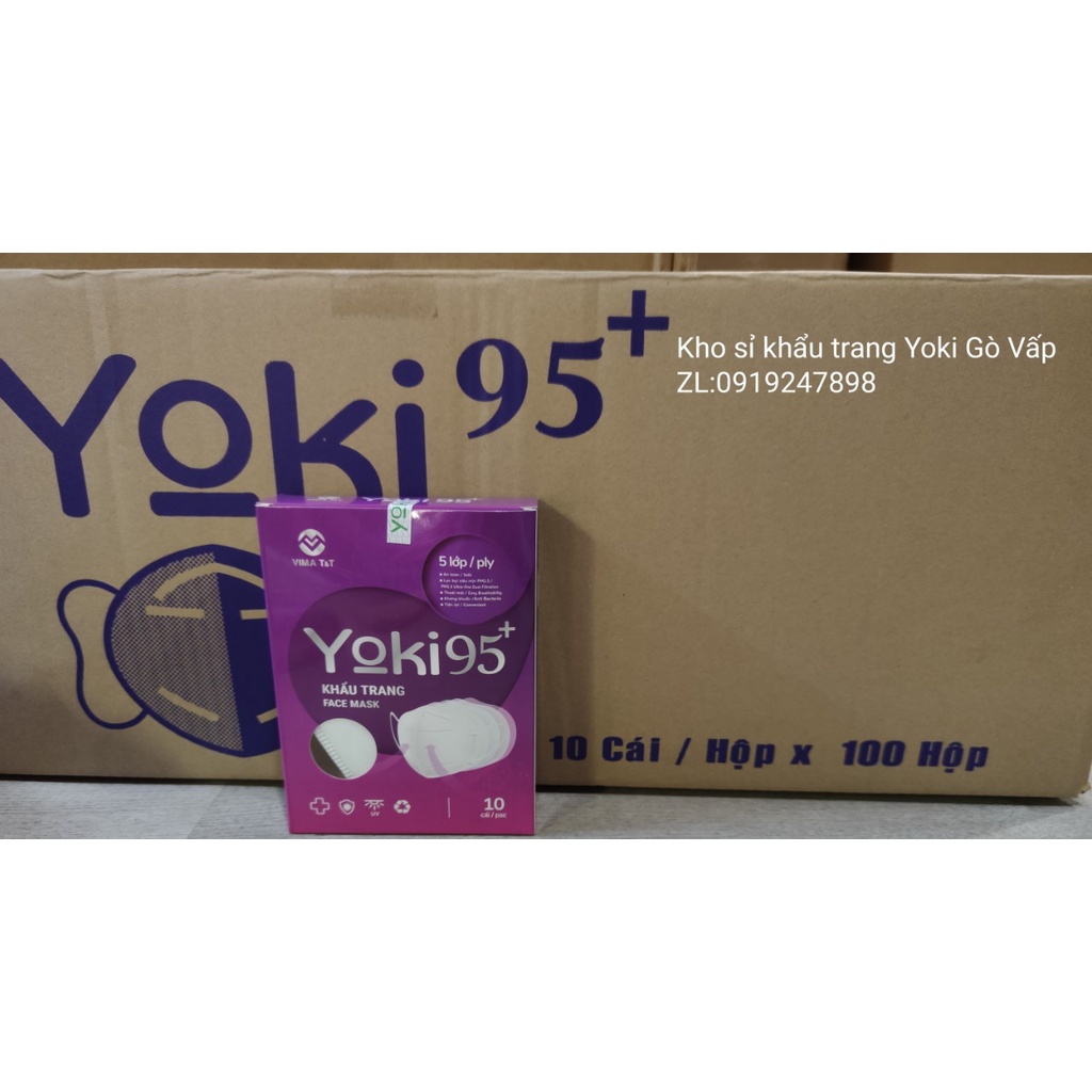 Khẩu trang Yoki 95+ Combo 10 hộp *10 cái ( có xuất VAT SL từ 1 thùng