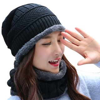 MŨ LEN NỮ KÈM KHĂN CỔ HÀN QUỐC