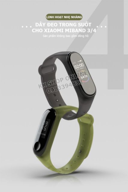 Dây đeo trong suốt MIJOBS chính hãng cho Xiaomi Miband 3 Xiaomi Miband 4