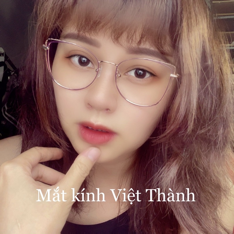 gọng kính cận mắt mèo sếch kim loại vintage cao cấp