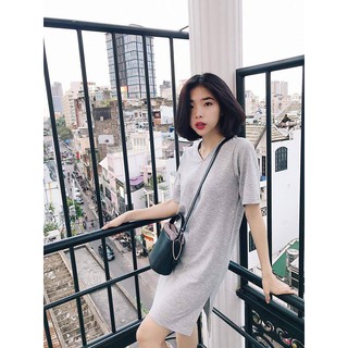 Đầm tay ngắn cổ tim - xẻ
