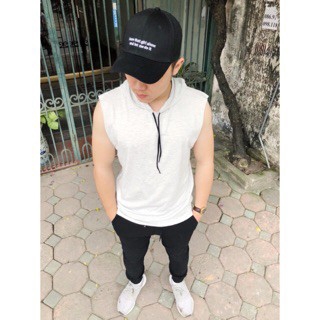 Áo TankTop Trắng Trơn Có Mũ Mẫu Mới Nhất - Sản phẩm uy tín,khách hàng hài lòng.