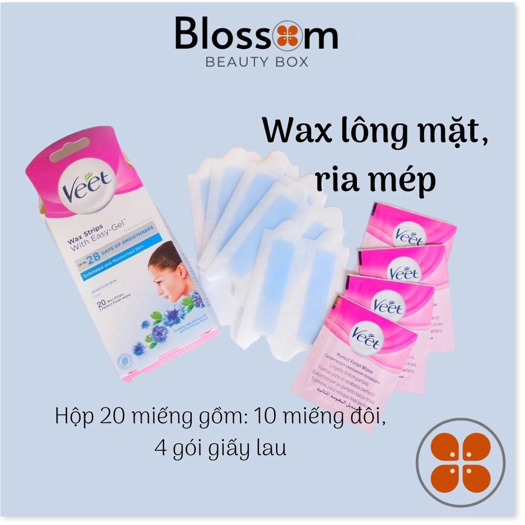 Wax VEET triệt lông mặt và tẩy ria mép bằng giấy hiệu quả