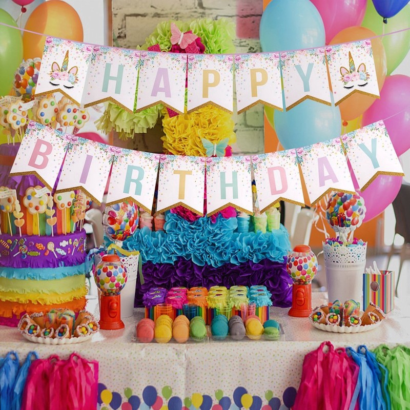 1 Bộ Cờ Happy Birthday Lấp Lánh Trang Trí Tiệc