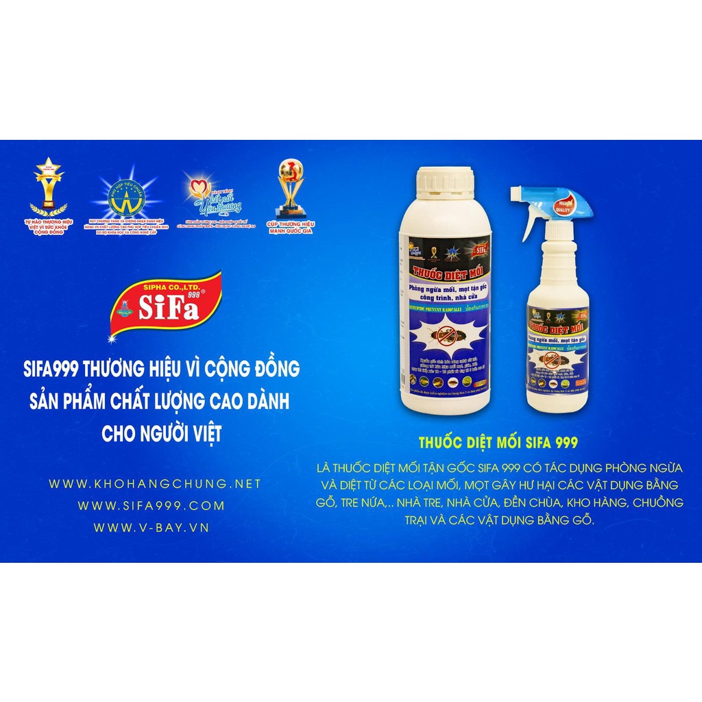 Diệt mối SIFA 1kg diệt mối công trình an toàn tiện dụng, diệt mọt gỗ tủ bếp, sàn gỗ, khung cửa, cây trồng