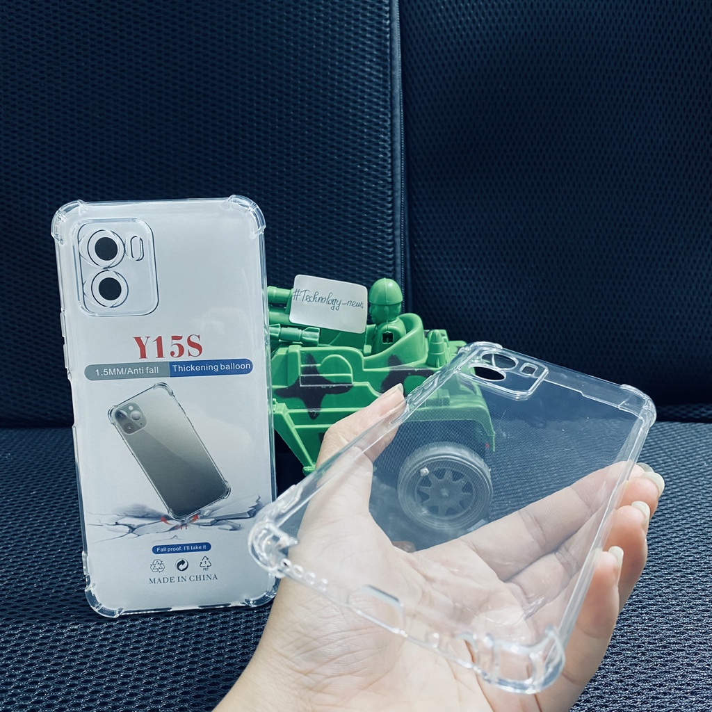 Ốp lưng chống sốc Vivo Y15s/ Y15a/ Y01 trong suốt cao cấp bo 4 góc chống va đập