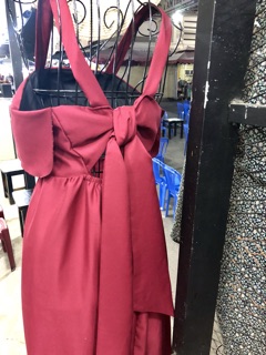 Đầm maxi bèo nơ lưng sale 150k