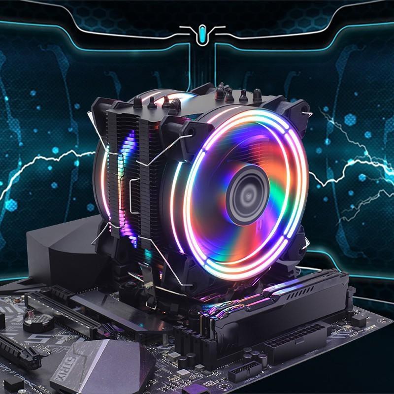 Tản nhiệt khí CPU cao cấp hãng ALSEYE 6 ống đồng 2 fan led RGB tương thích AMD INTEL