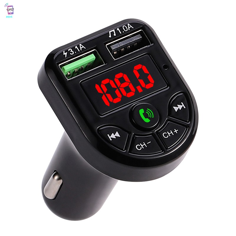 MG Car FM Transmitter Bluetooth MP3 Audio Player Handsfree Car Kit Dual USB Charger @vn