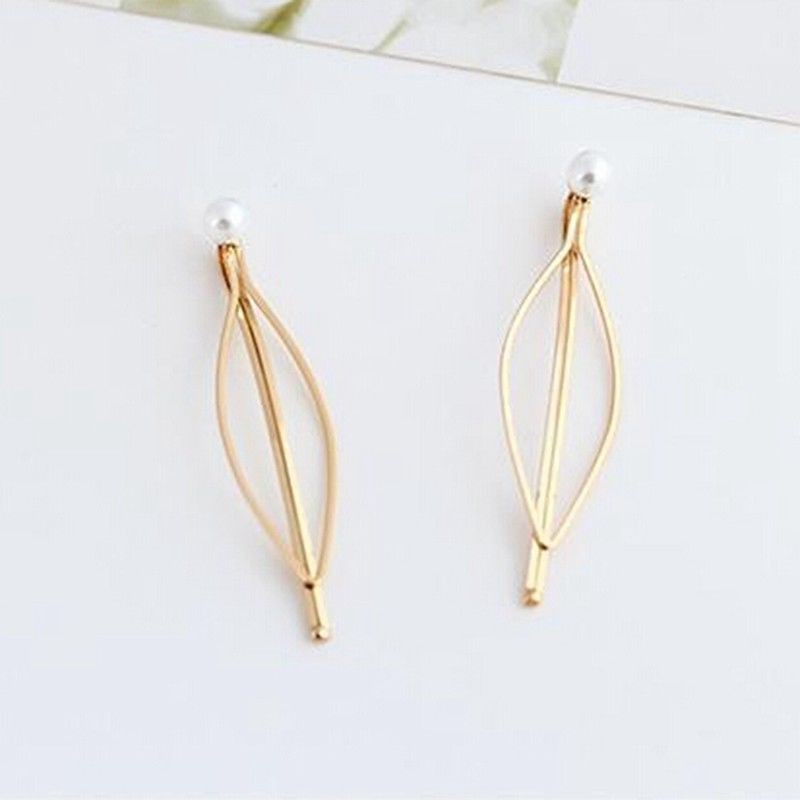 Kẹp Tóc Kim Loại Màu Vàng Đồng Đính Đá