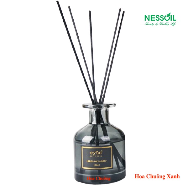 Bộ tinh dầu nước hoa thơm phòng Eyun hương Hoa Chuông Xanh gồm 1 chai tinh dầu 100ml + 1 bộ que khuếch tán màu đen