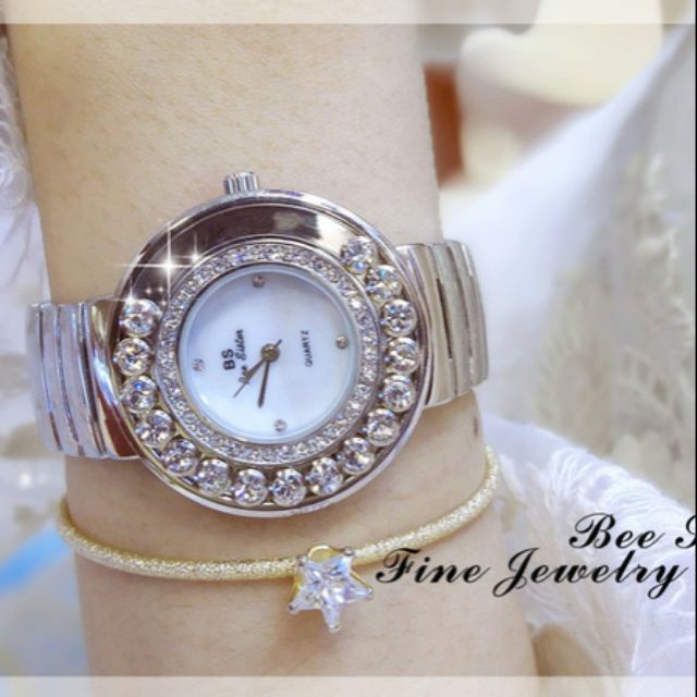 (Thanh lý 289k--&gt; 189k) Đồng Hồ Nữ Bee Sister 1432 Đá Xoay Chính Hãng Hàng Rất Dẹp( Có Clip)