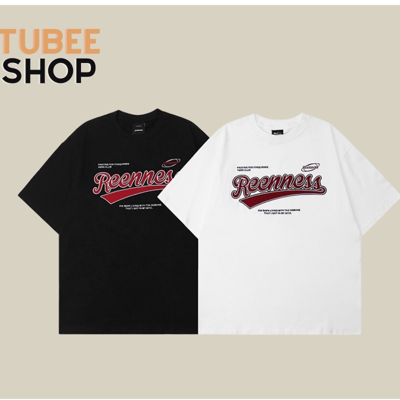 Áo thun nam nữ Unisex REENNESS Tubee shop cổ tròn Streetwear vải cotton 4 chiều