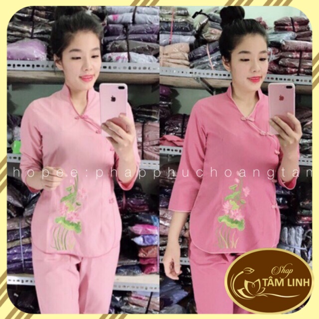 Đồ lam đi chùa  TÀU XÉO THÊU SEN GIÁ RẺ VÔ ĐỊCH