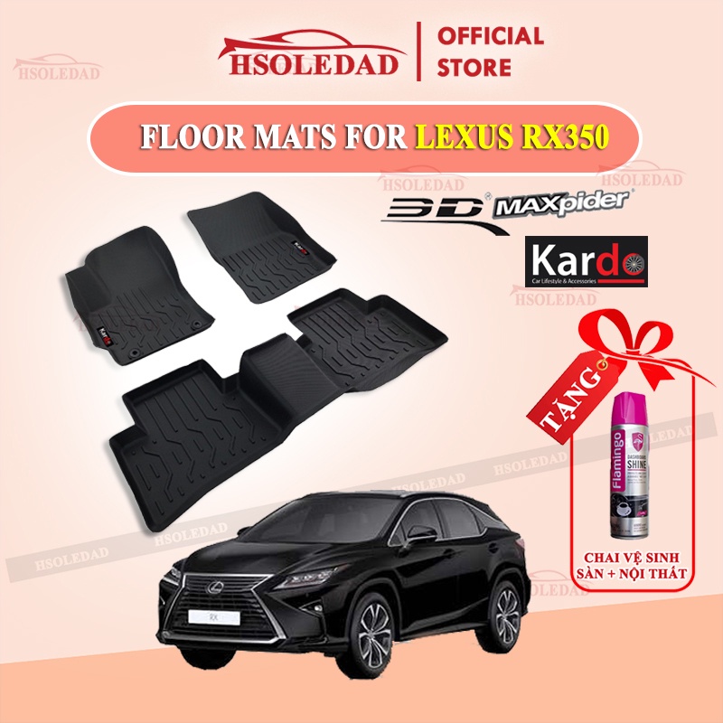 Thảm lót sàn Lexus RX350 (5 chỗ) bằng khuôn đúc hãng Kardo hoặc 3D MAXpider KAGU, Chất liệu XPE an toàn không độc hại