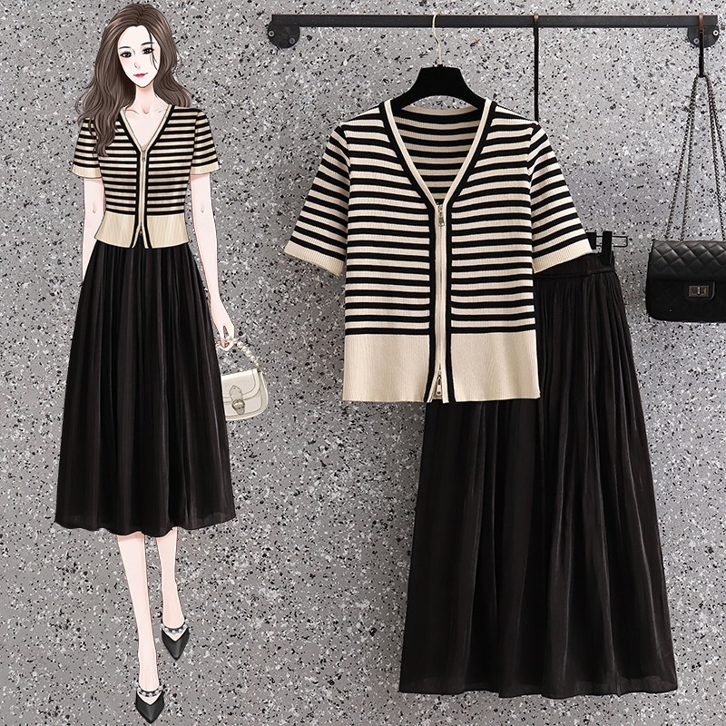 P16879 Set áo và chân váy nữ hè cho người mập hàng nhập