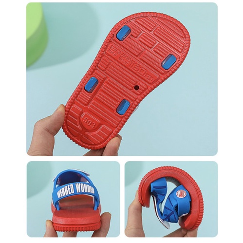 (HÀNG ĐỘC LẠ) DÉP SANDAL LƯỜI 2 IN 1 người nhện SPIDERMAN và siêu nhân CAPTAIN AMERICA có quai hậu điều chỉnh linh hoạt