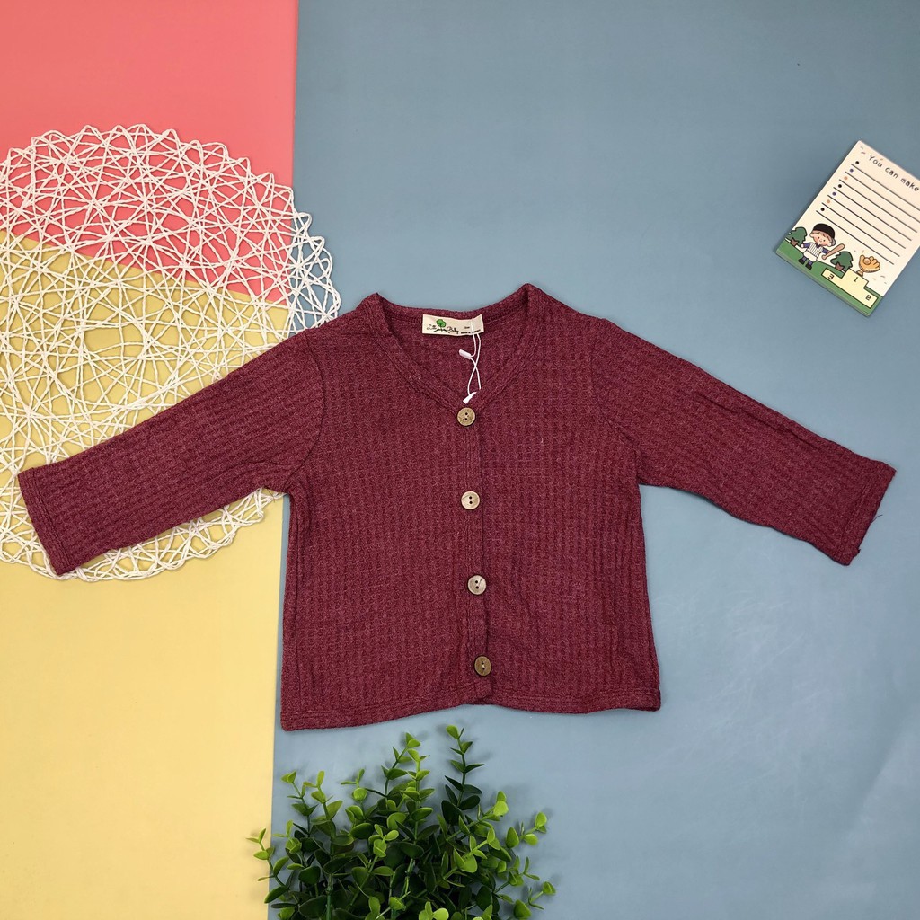 Áo len thu đông cài cúc dài tay bé gái size 1-12T, cho bạn từ 9-35kg. Chất len đẹp, dày dặn, đanh tay