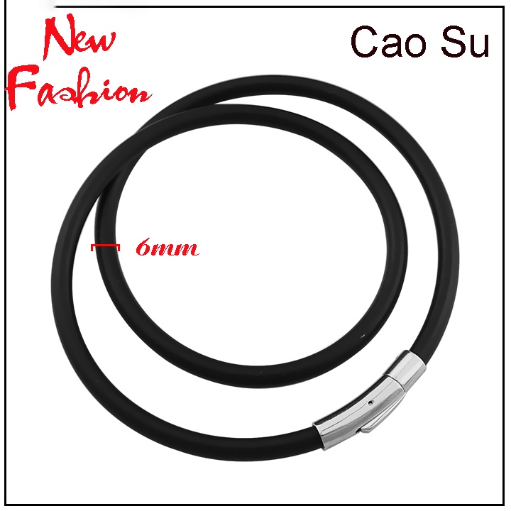 Dây chuyền cao su 6 ly cao cấp khóa gài inox vip - Thể hiện đẳng cấp phái mạnh