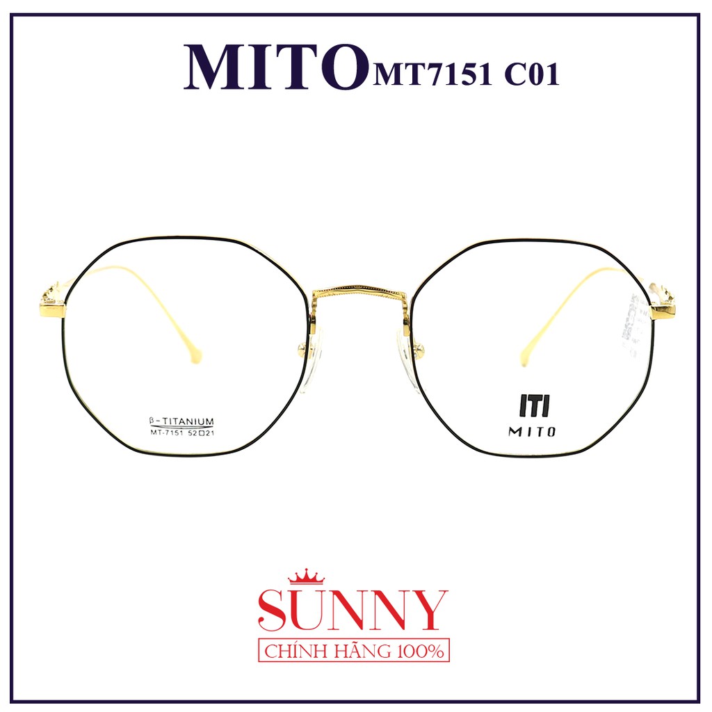 MT7151 - Gọng kính Mito unisex (nhiều màu) chính hãng Italia - - kèm tem chống hàng giả do bộ công an cấp