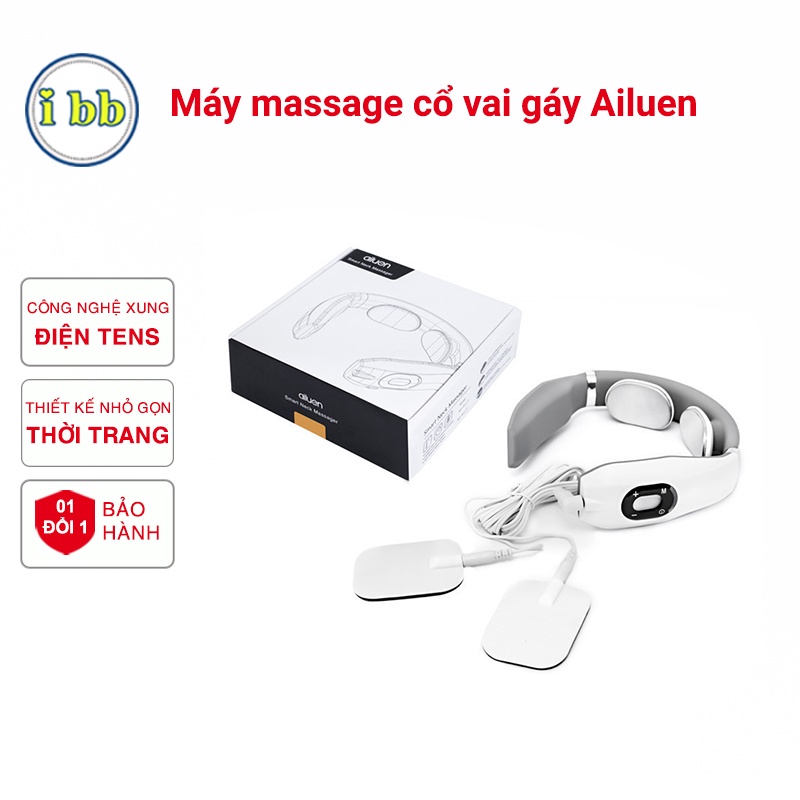 Máy massage cổ vai gáy Ailuen ALE-10 - Máy massage trị liệu xung điện giúp lưu thông máu, giảm đau mỏi