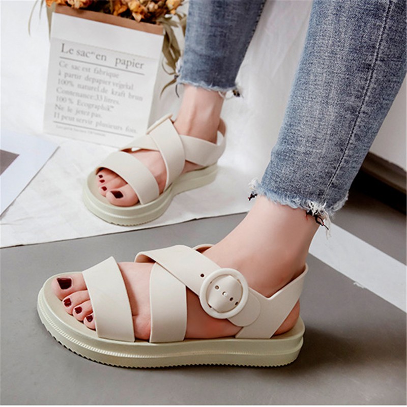 Sandal nữ quai ngang đi mưa không thấm nước, Dép quai hậu nữ đẹp siêu HOT đi biển, du lịch siêu cá tính