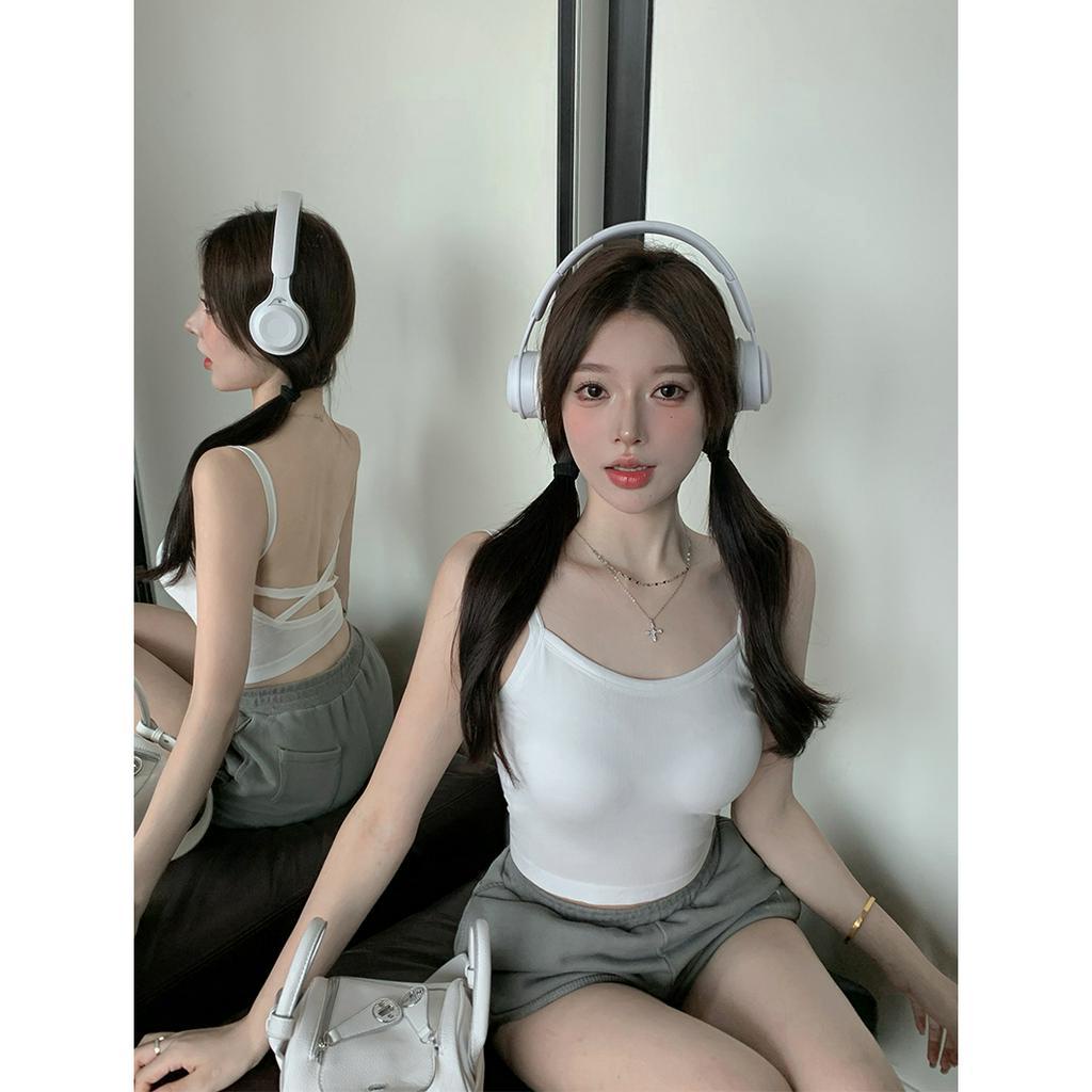 Cocory vn Áo Hai Dây Có Mút Đệm Ngực Thời Trang Mùa Hè Quyến Rũ Cho Nữ