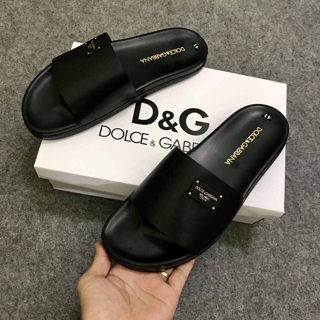 Dép nam quai ngang D&G Da Bò chất lượng cao 1:1