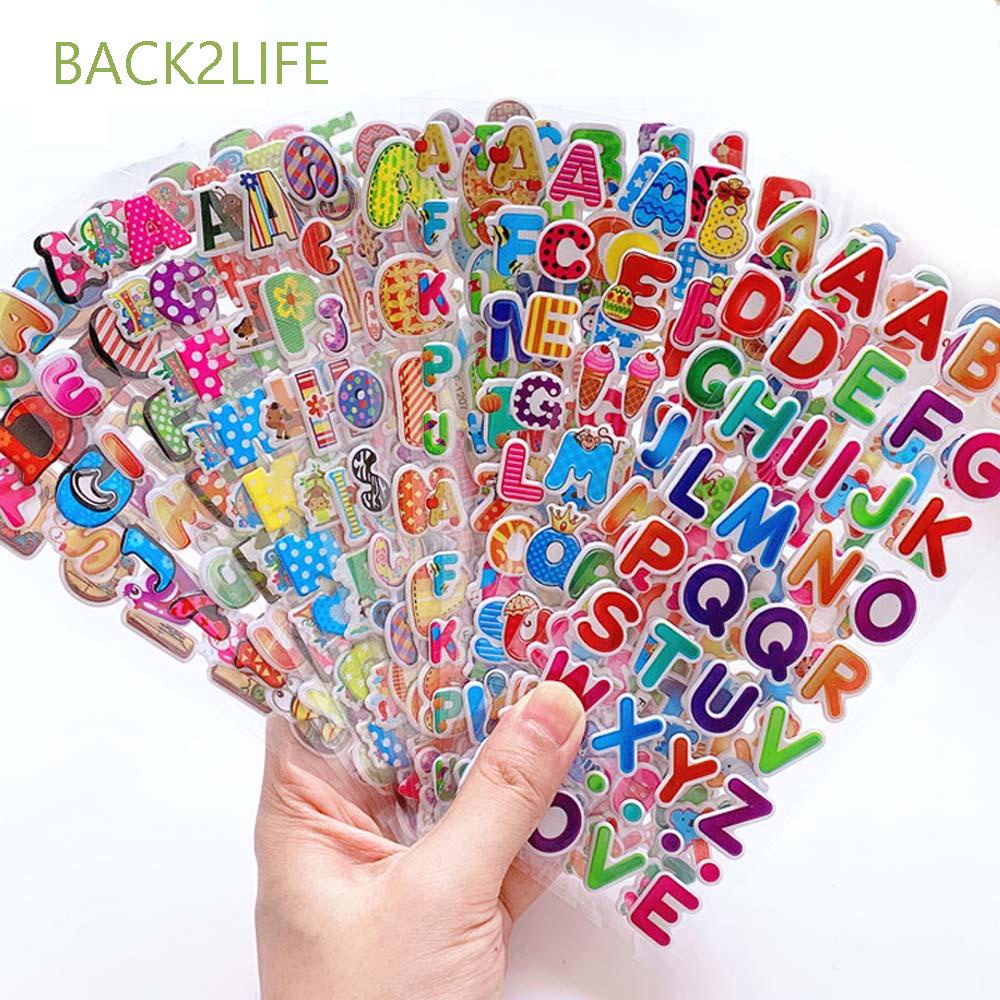 Set 20 tấm sticker dán trang trí hình chữ số hoạt hình 3D bằng PVC cho bé trai/bé gái