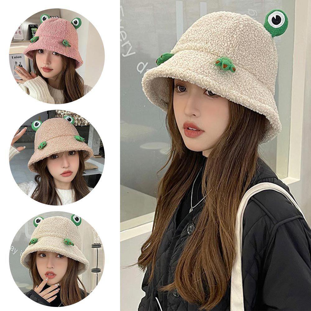 Mũ Bucket Giả Lông Cừu Giữ Ấm Thời Trang Cho Nữ
