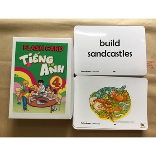 Flashcard Tiếng Anh lớp 4- 2 mặt- Cán bóng.