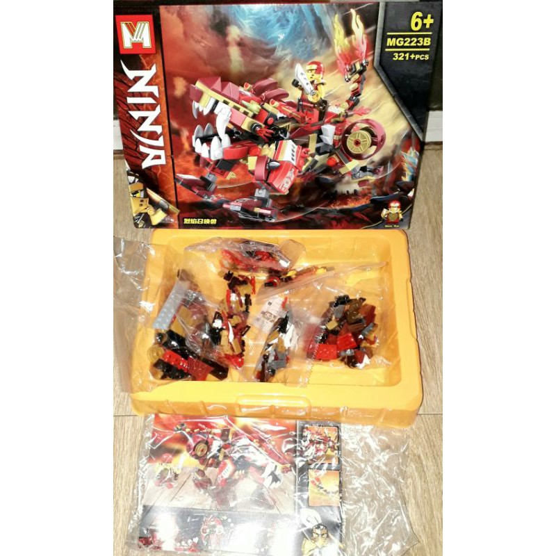 Lắp ráp 1 hộp LegoNinja MG223 Cưỡi Quái Thú Kỳ Lân có trên 296 chi tiết bằng nhựa