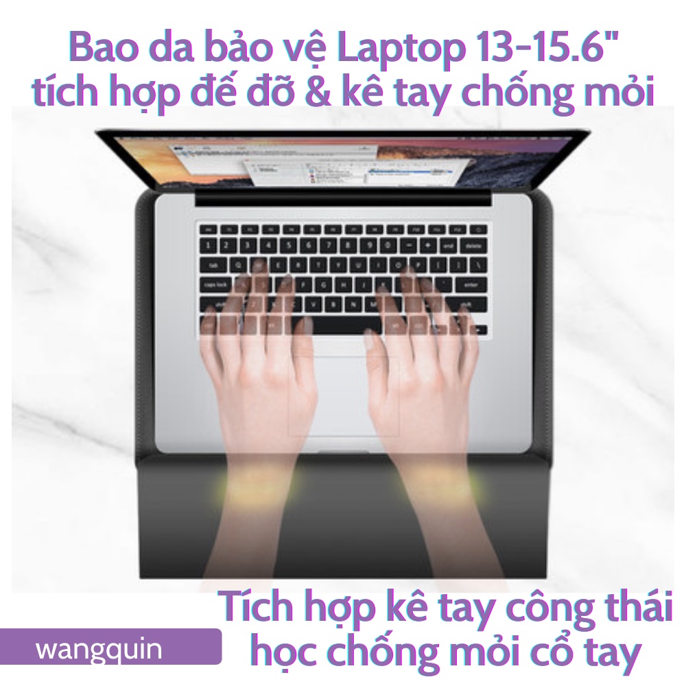 Sẵn VN - Bao Da Vỏ bảo vệ Laptop Macbook 13 13.3 15.6 inch Sang Trọng Cao Cấp Nhiều Tính Năng Tích Hợp Giá Đỡ và Kê Tay