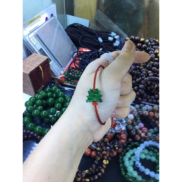 Charm mix vòng đeo tay Bông Sen ngọc sơn thủy