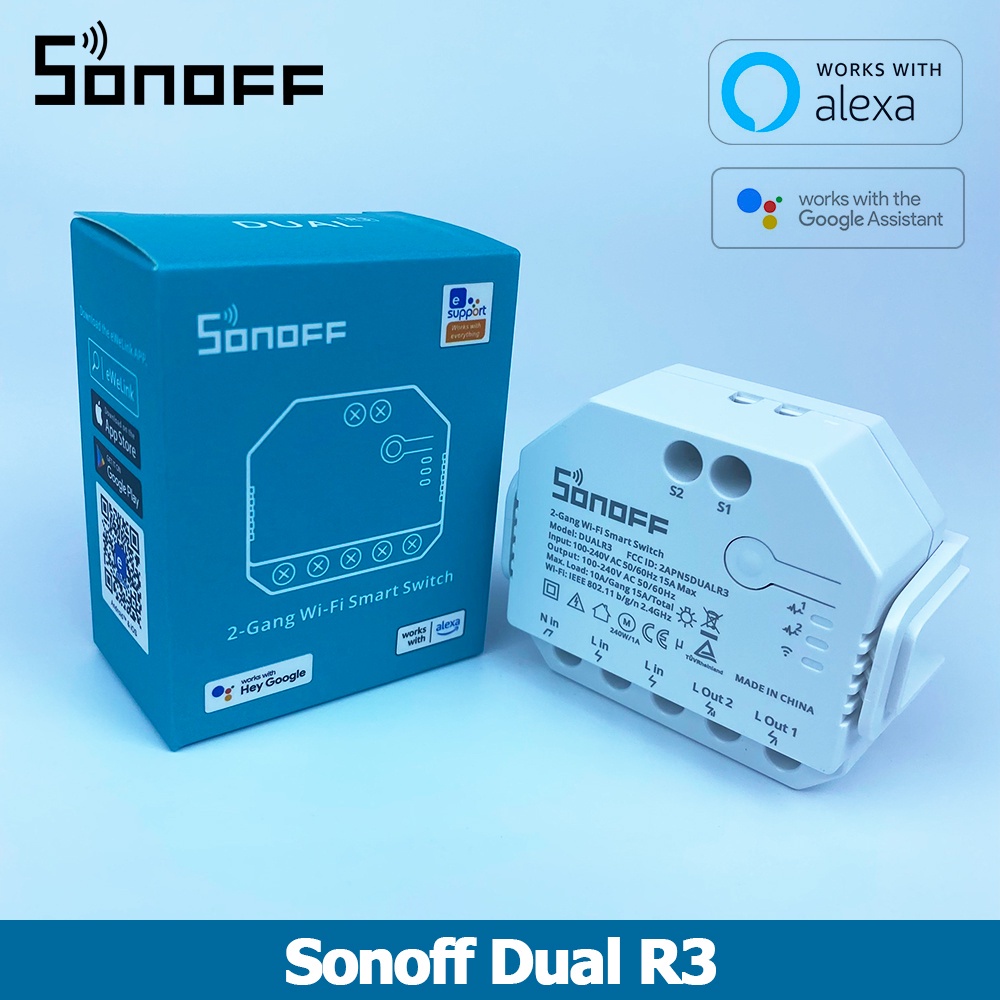 Công tắc điều khiển từ xa Wifi thông minh Sonoff Dual R3