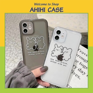 Ốp lưng iphone đôi bạn gấu và thỏ viền kép cho ip 7plus/8plus/x/xs/xsmax/11/11promax/12promax