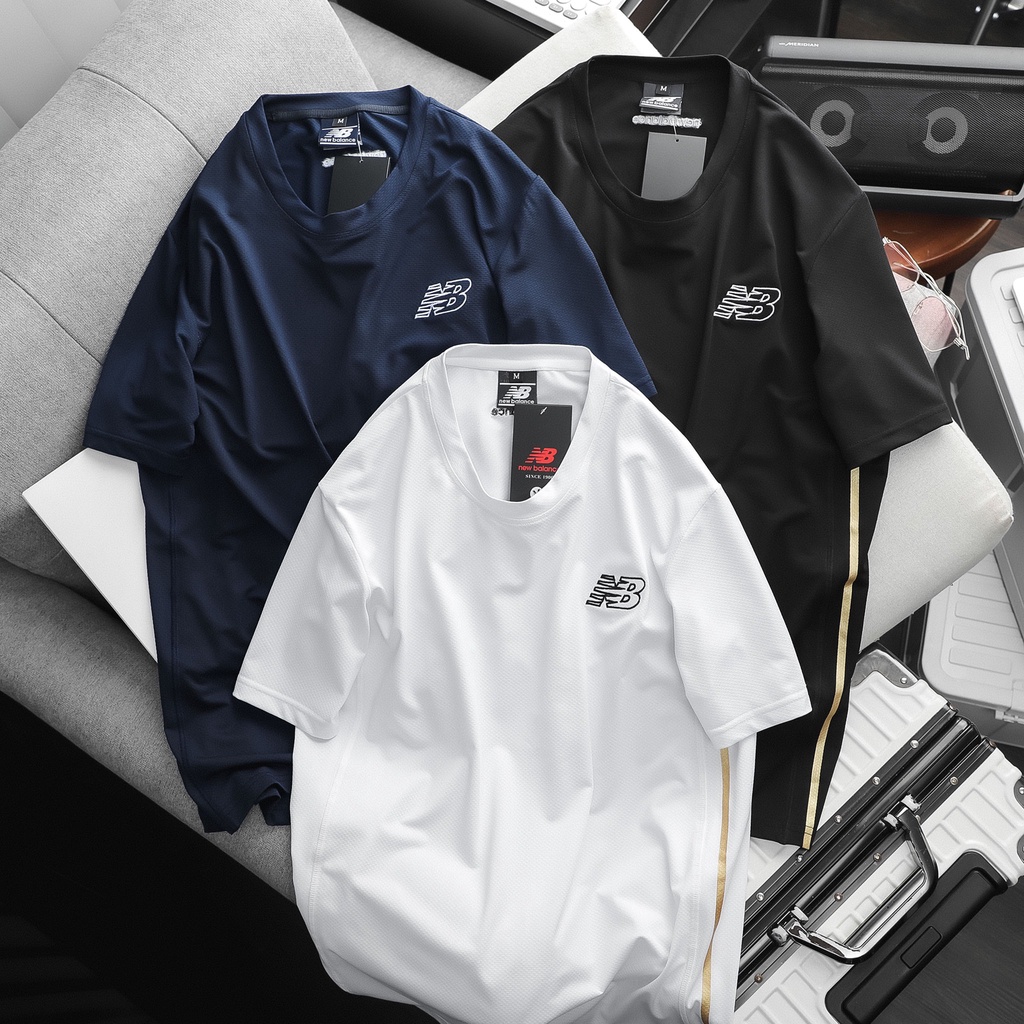 Áo Thể Thao Nam NB Dọc Hông Vải Thun Mè Thoáng Mát