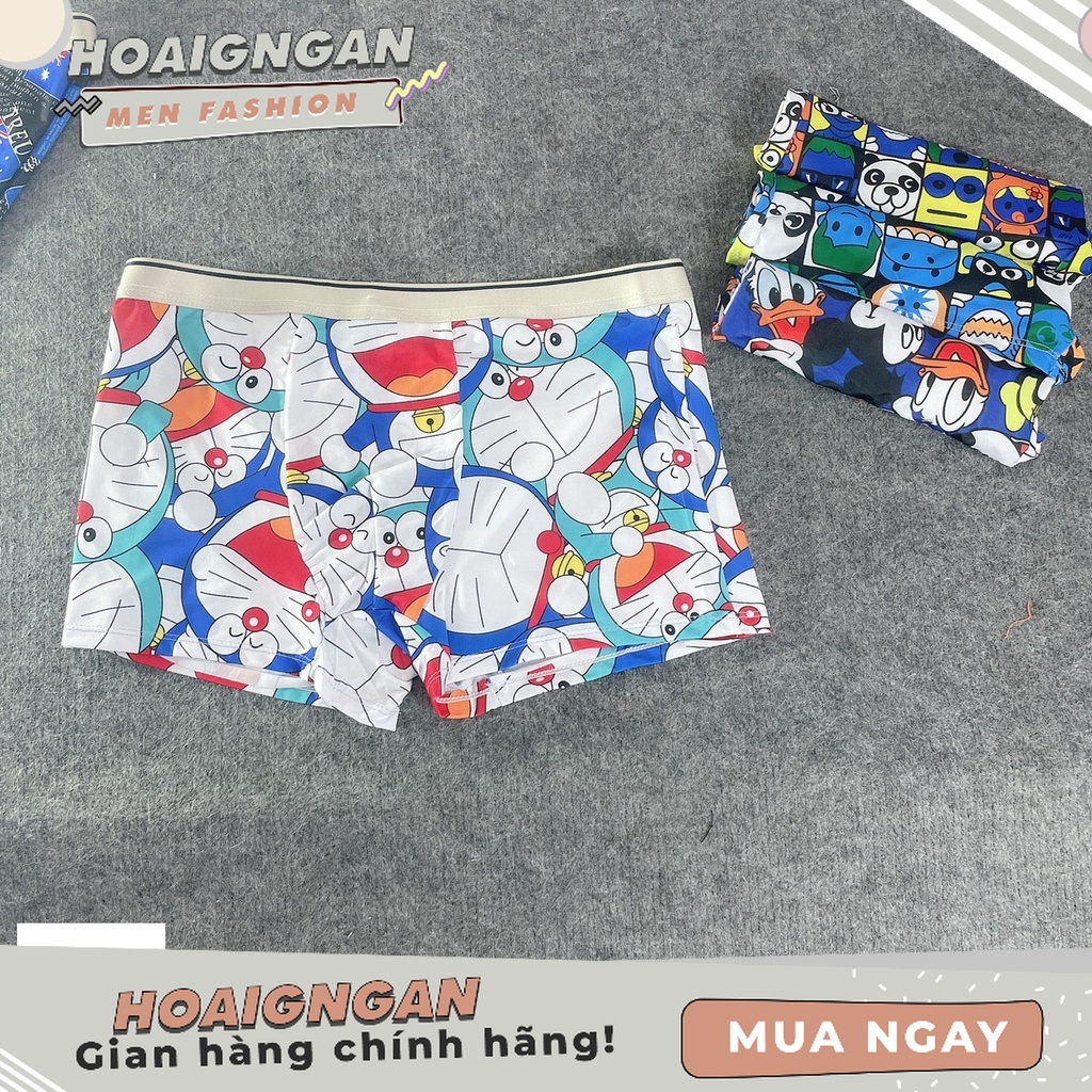 Quần lót namSALESịp nam đùi mẫu ngẫu nhiên chất liệu cotton hình in 3D thoáng mát full size 35 -90kg