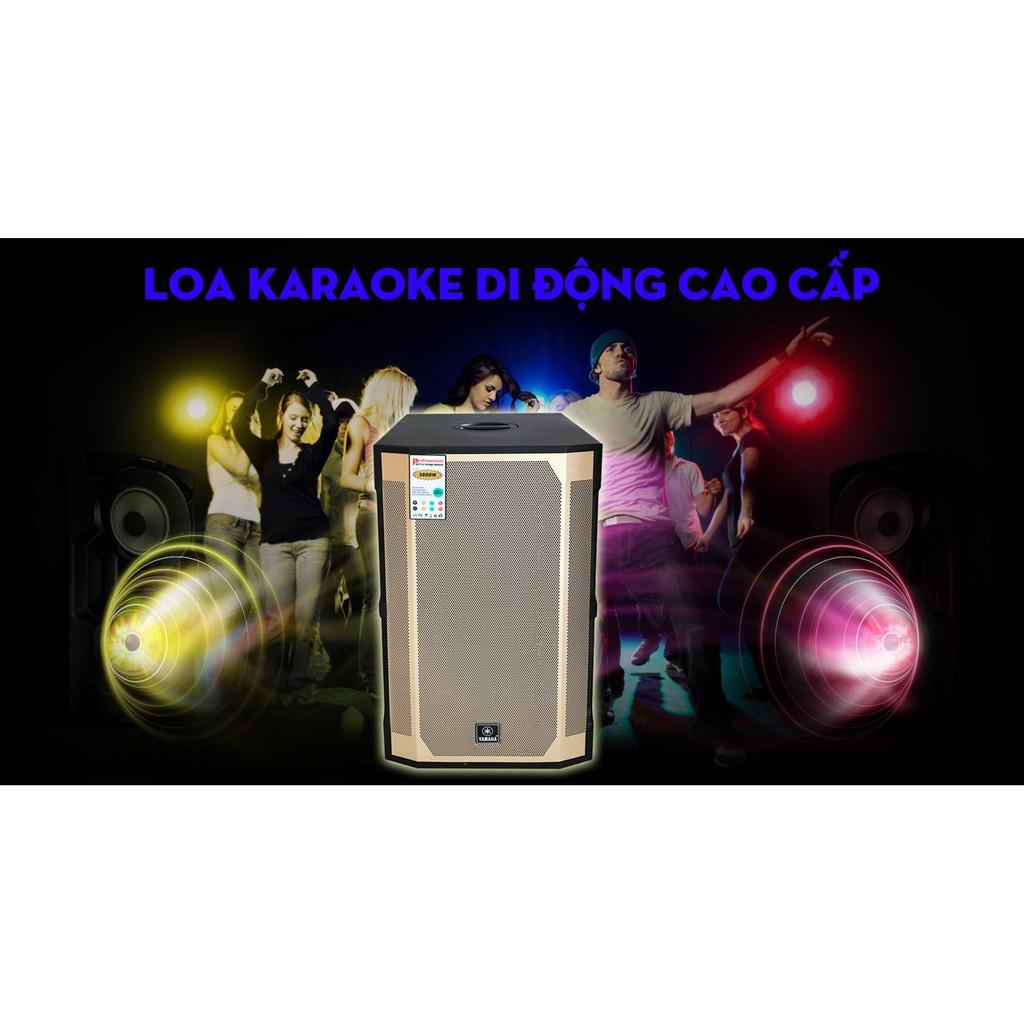 Loa Kéo Karaoke, Loa Bluetooth Ya.ma.ha GD1513 Thùng gỗ 4.5 tấc Tặng kèm 2 micro không dây Uhf
