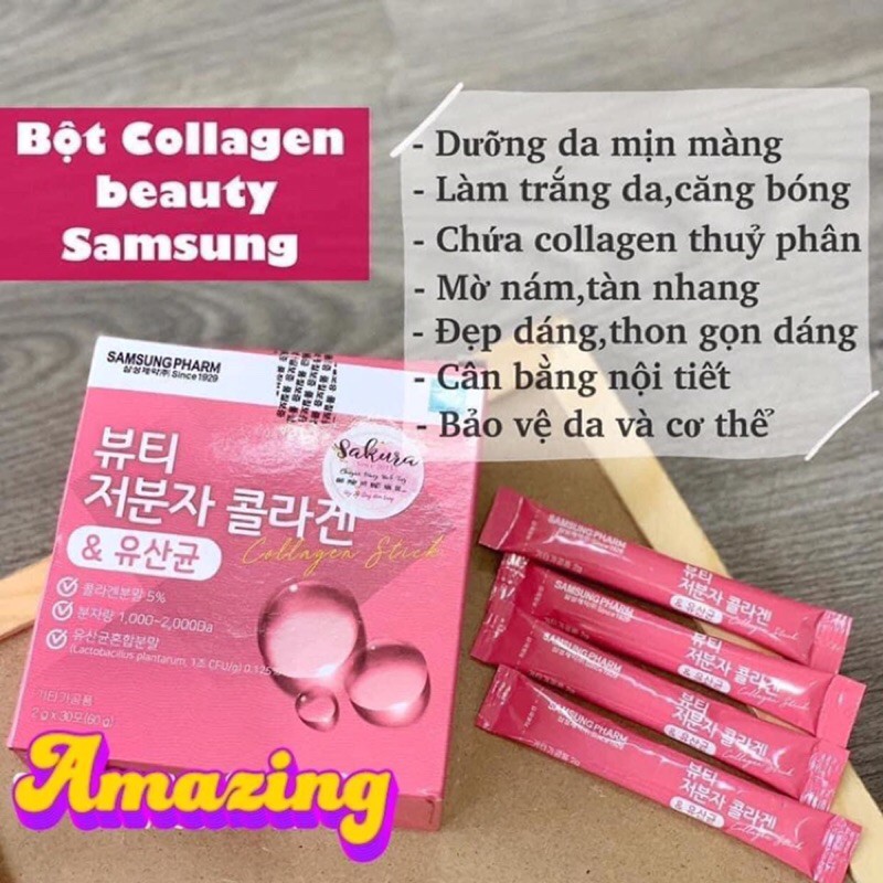 [CÓ SẴN] HỘP 30 GÓI COLLAGEN SAMSUNG PHARM BỔ SUNG LỢI KHUẨN