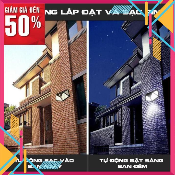 Đèn năng lượng mặt trời cảm biến chuyển động 100 bóng led sạc tích điện chiếu sáng cảm ứng người thông minh