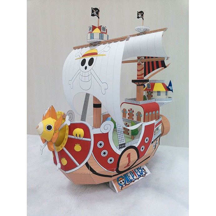 Mô hình giấy in hình nhân vật THUYỀN ONE PIECE Thousand Sunny Đảo Hải Tặc papercraft anime chibi trưng bày