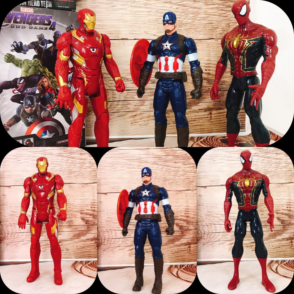 Đồ chơi mô hình biệt đội siêu anh hùng The Avengers nhựa đặc 30cm có nhạc phát sáng và cử động khớp