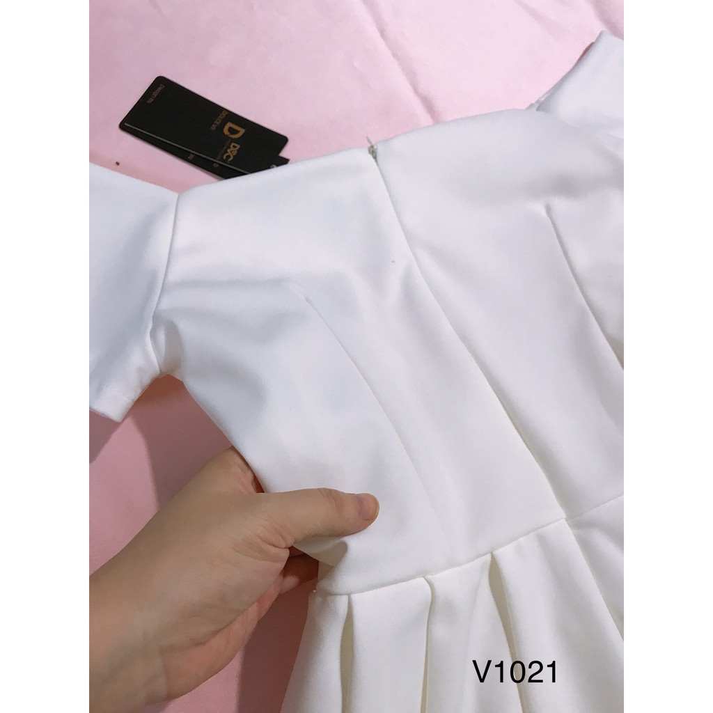 [ xả kho ] MiD Mie Design - Đầm suông trắng dự tiệc V1021 ảnh thật